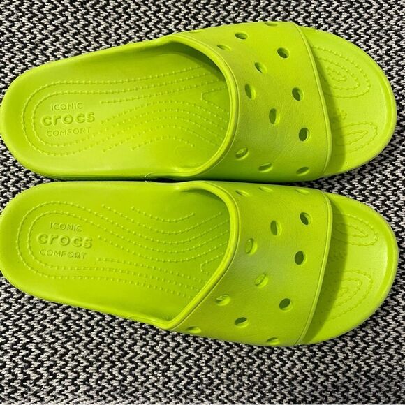 Crocs Classic Green Slide Sandals Sz-9Men/11Women - Picture 4 of 8